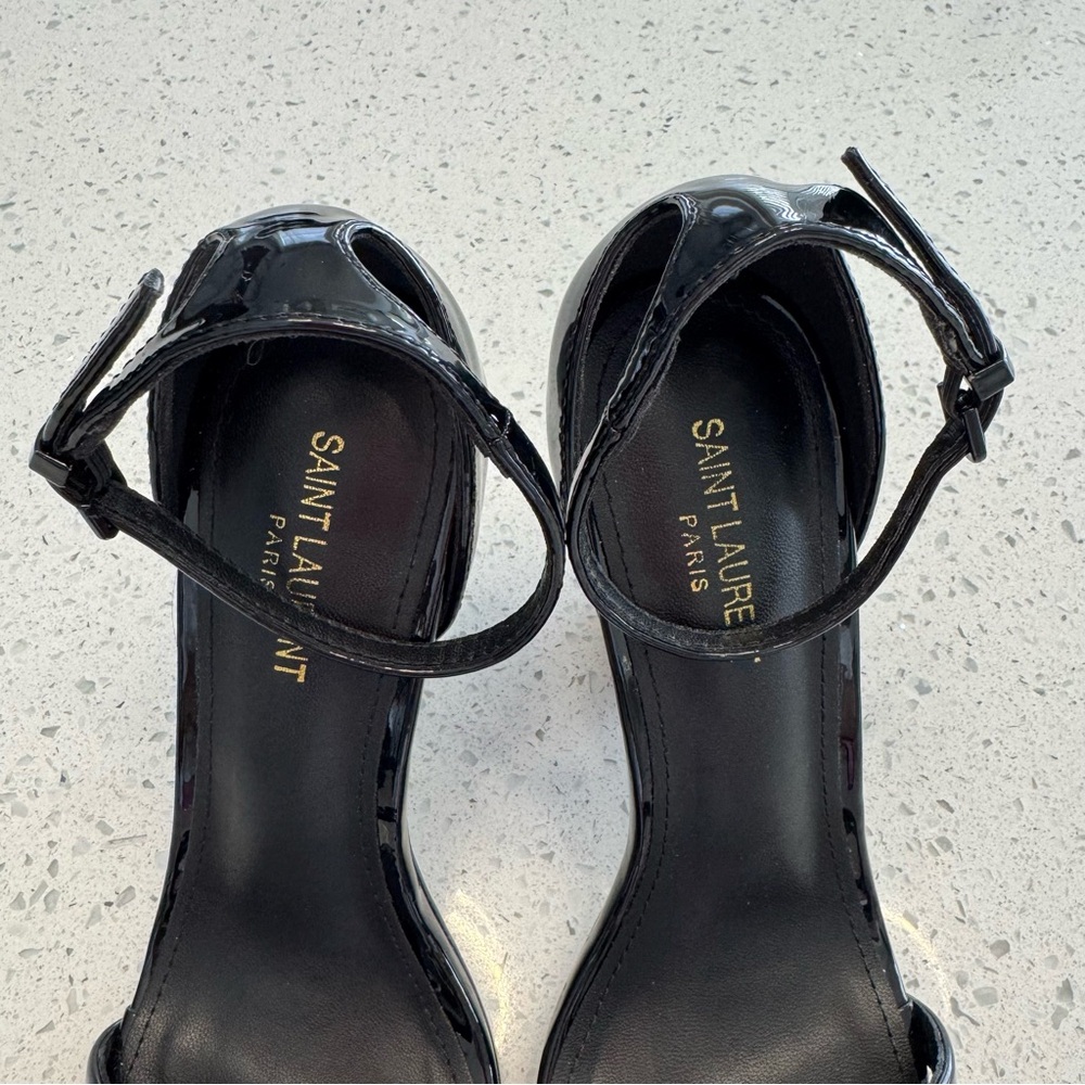 Saint Laurent Black Strappy Heels - Picture 5 of 11